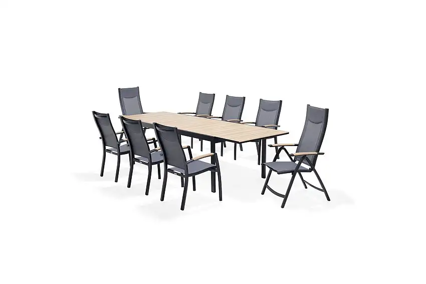 Utomhusmöbelgrupp Lifestyle Garden Panama 210-300 cm 6 stapelbarfotölj + 2 pos. fotölj