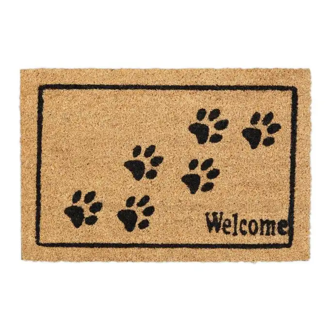 Dörrmatta kokosfiber Welcome med tassar
