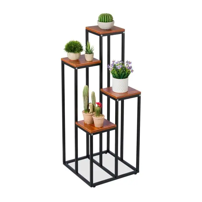 Blomtrappa svart i 4 plan
