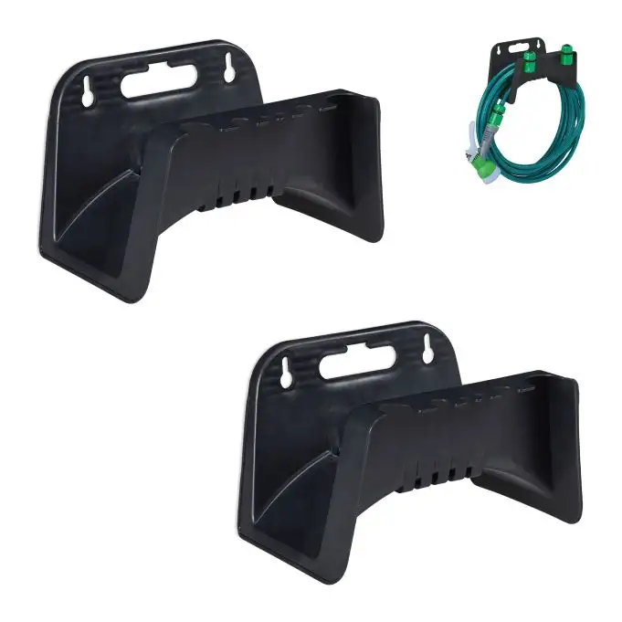Slanghållare svart 2-pack