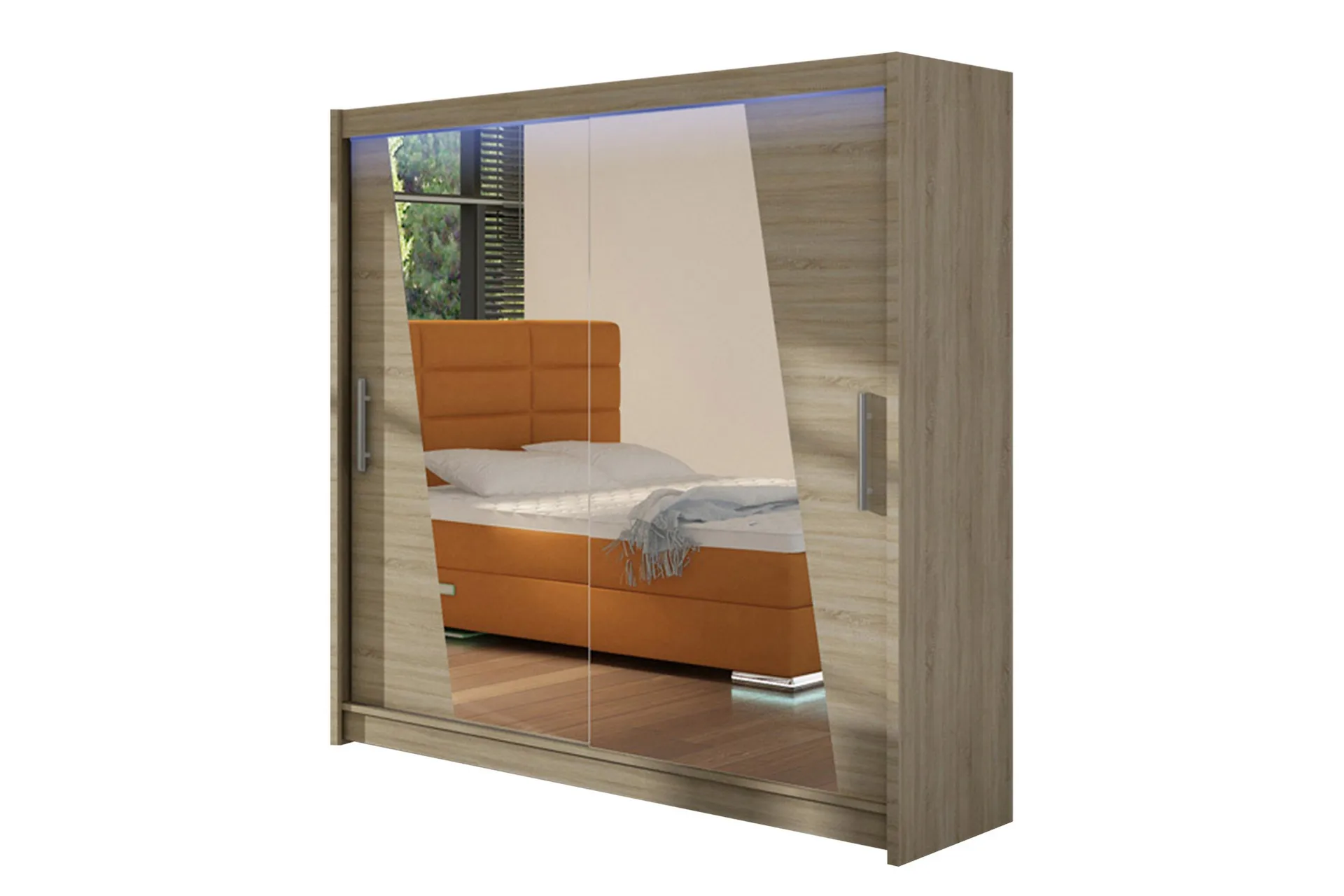 Scandinavian Choice Prag Garderob med Spegel 180x215 cm Beige