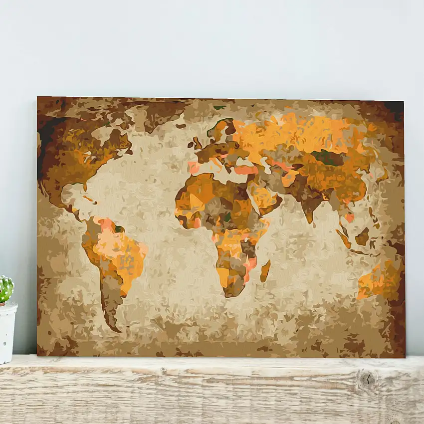 Gör-det-själv Målningar ArkiioBrown World Map