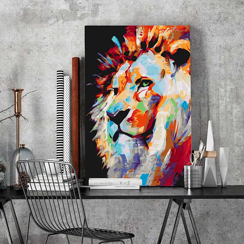 Gör-det-själv Målningar ArkiioPortrait of a Colourful Lion