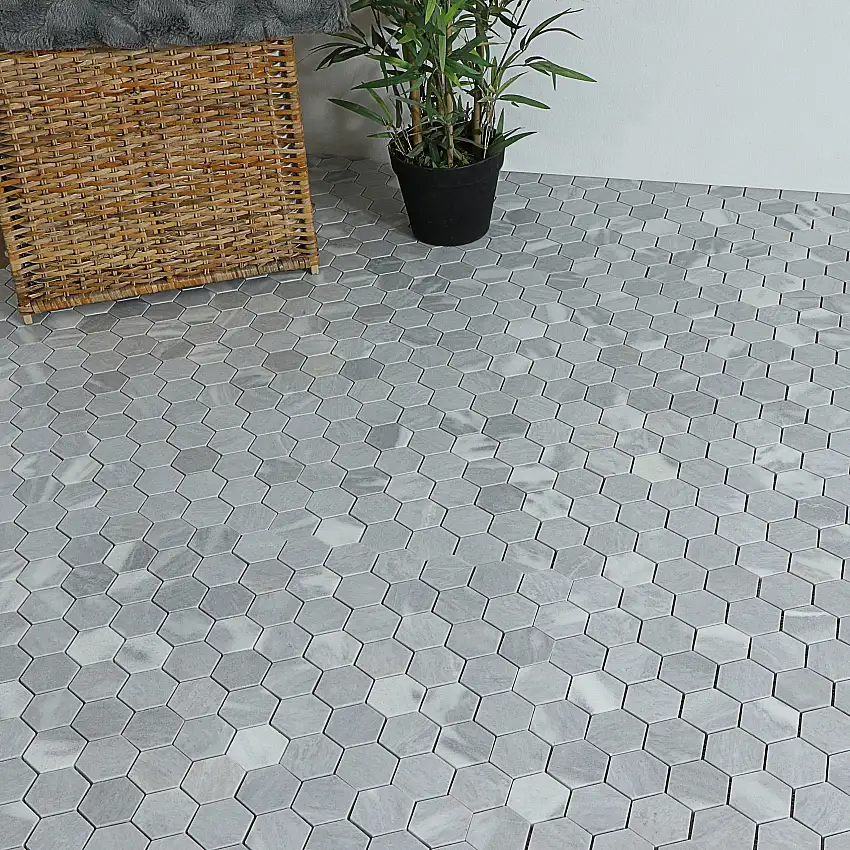 Mosaik TenforsMarmor Heagon Light Grey 5x5 cm