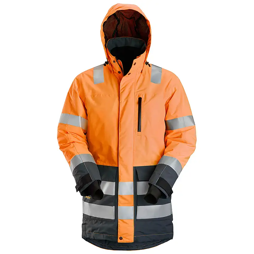 Parkas Snickers Workwearfodrad WP KL3Storlek: XS, Färg: High vis orange/Steel grey