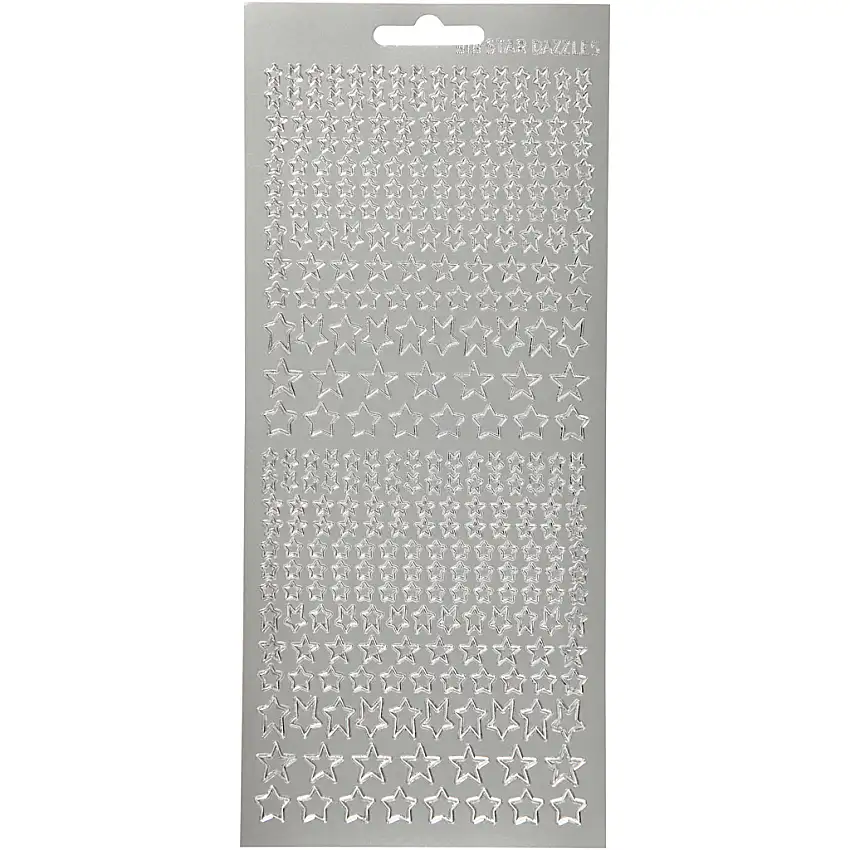 Stickers Creativ CompanyStjärnor 10x23 cmSilver