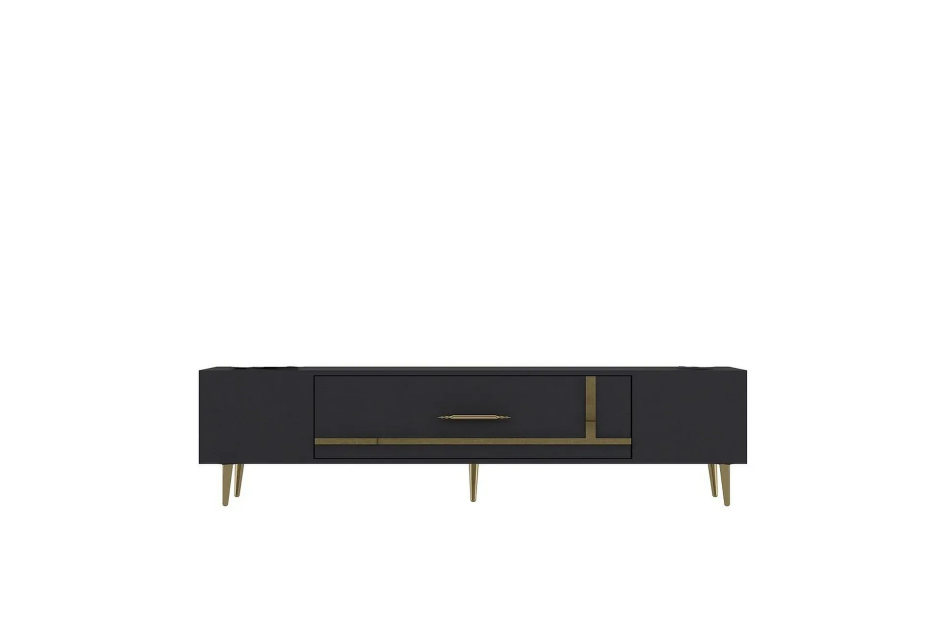 Aldor Tv-bänk 150 cm Antracit/Guld