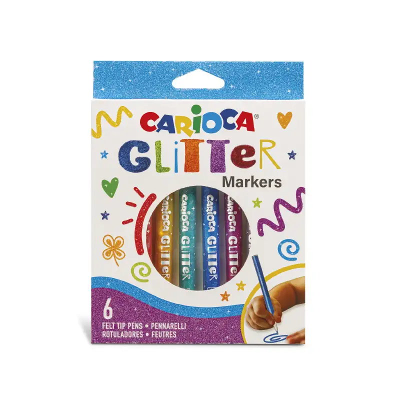 Tuschpennor ABA SkolGlitter 1 mm 6 färger