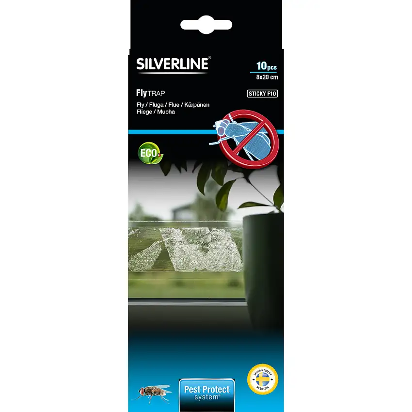Flugfälla SilverlineFlugpapper F10 Fönster Sticky 10-pack