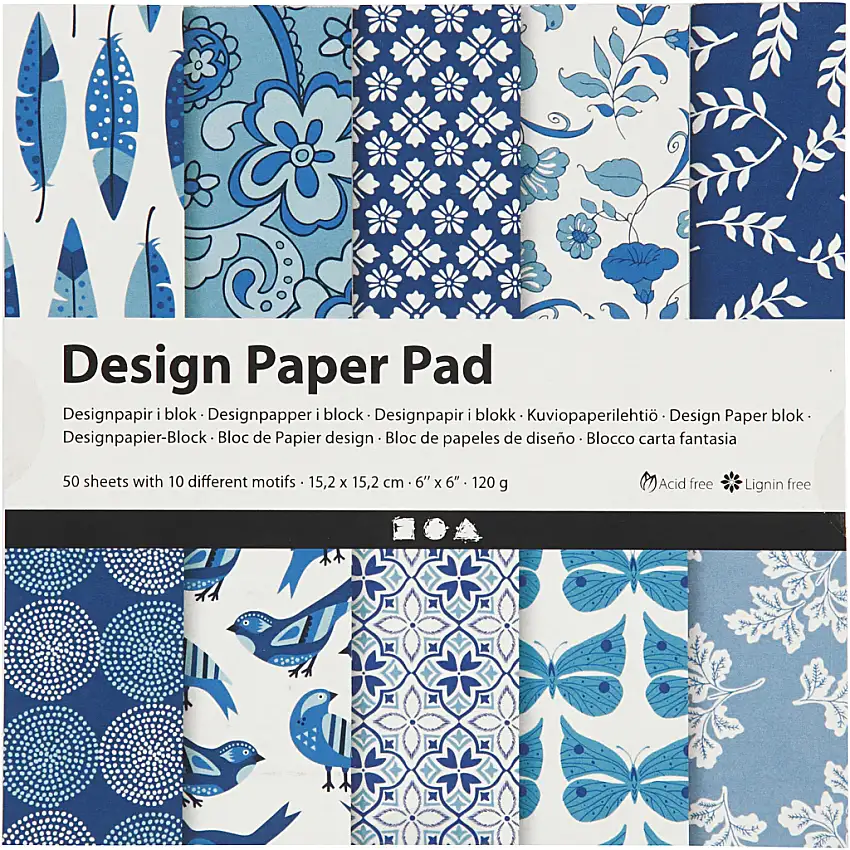 Designpapper Creativ Company50 Ark/1 FörpBlå