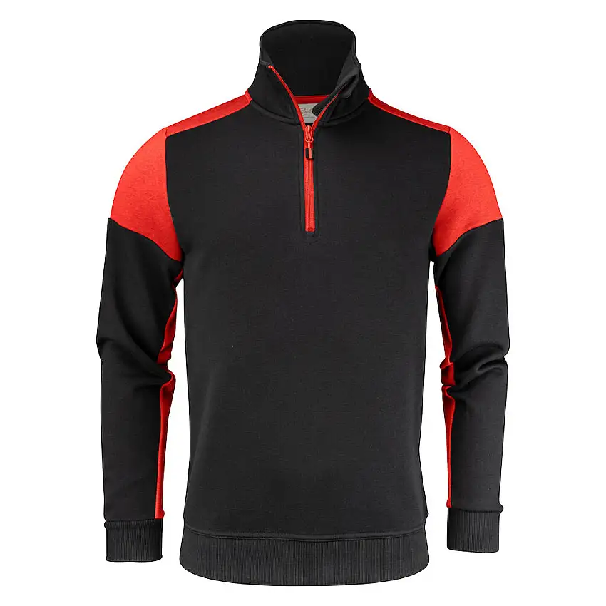 Tröja PrinterPrime Halfzip SweaterStorlek: 4XL, Färg: Svart/Röd