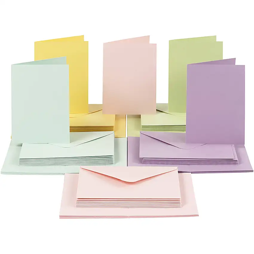 Kort Creativ Companyoch Kuvert KortStl 10,5x15 cm KuvertStl 11,5x16,5 cm 50 st 1 FörpPastell Färger