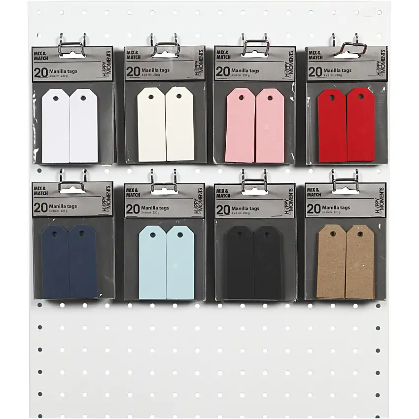 Manillamärken Creativ CompanyStl 3x8 cm 220 g Mixade Färger 8x10 Förp/1 Förp