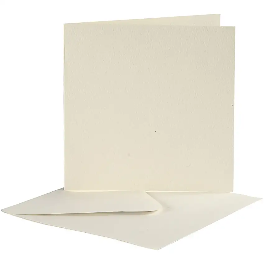 Brevkort Creativ CompanyKortStl 12,5x12,5 cm KuvertStl 13,5x13,5 cm 10 set/1 FörpOff-White