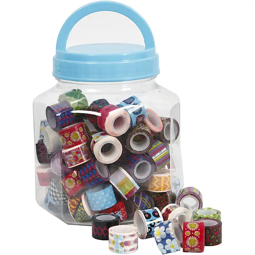 Tejp Creativ CompanyMönstrad Mixade Färger 90X2 m/1 Burk
