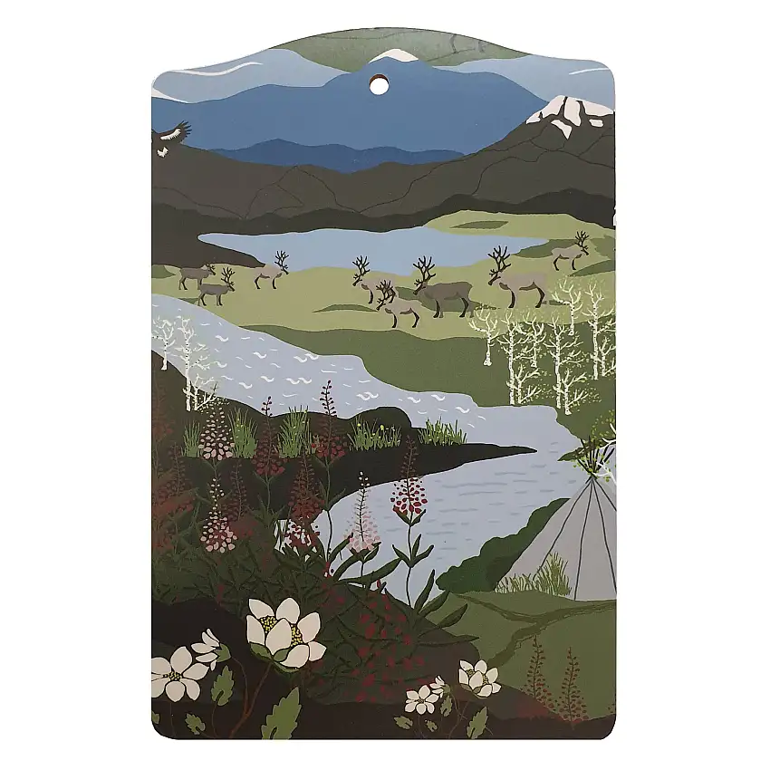 Skärbräda Arvidssons TextilFjällvandring 20x30 cmGrön/Blå/Rosa/Röd