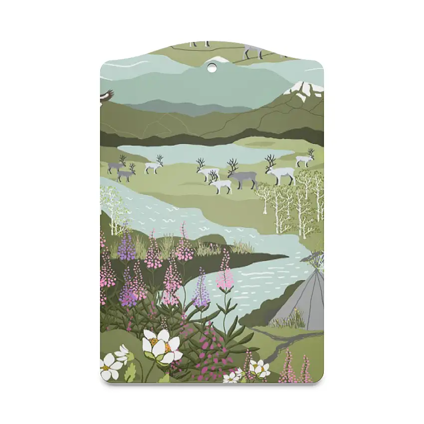 Skärbräda Arvidssons TextilFjällvandring 20x30 cmGrön/Blå/Rosa/Lila