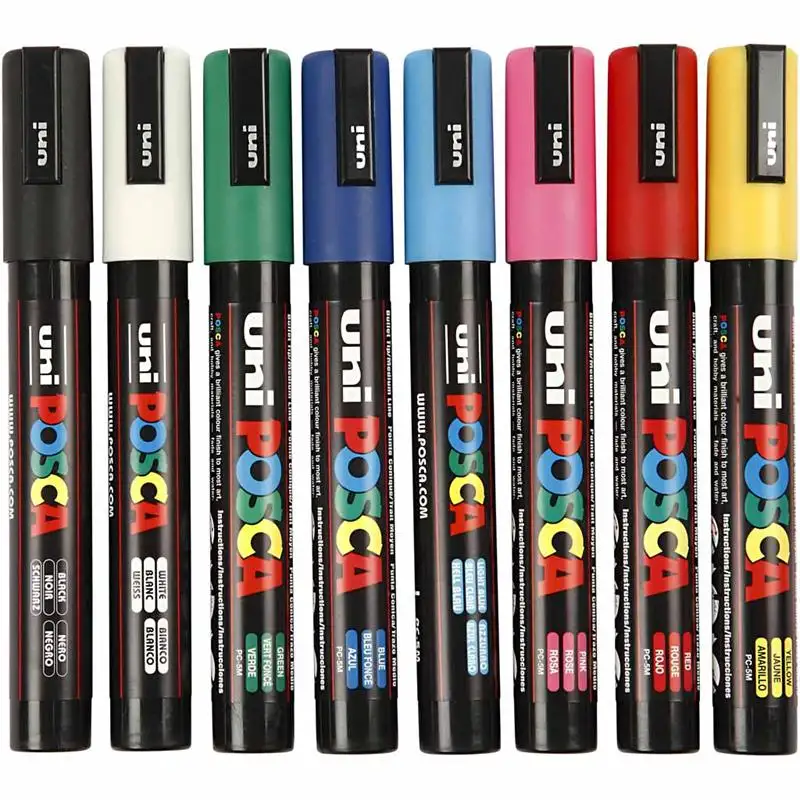 Märkpenna Creativ CompanyPosca Mixade Färger Nr. Pc-5M, Spets 2,5 mm 8 St/1 Förp
