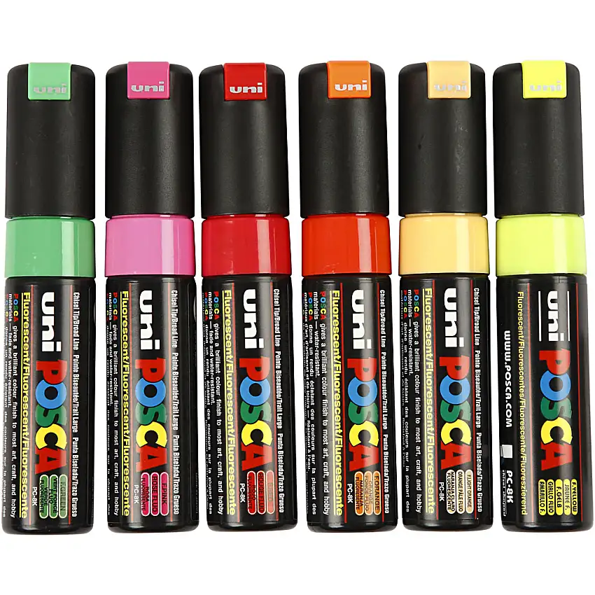Märkpenna Creativ CompanyPosca Nr. PC-8K Mixade Färger Spets 8 mm 6 St/1 Förp