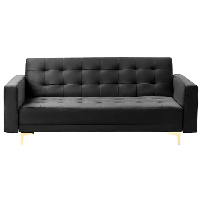 3-sits soffa Aberdeen Svart, guld/Sammet