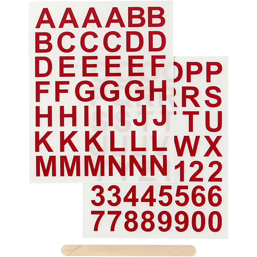 Rub-on-stickers Creativ CompanyBokstäver och SiffrorRöd