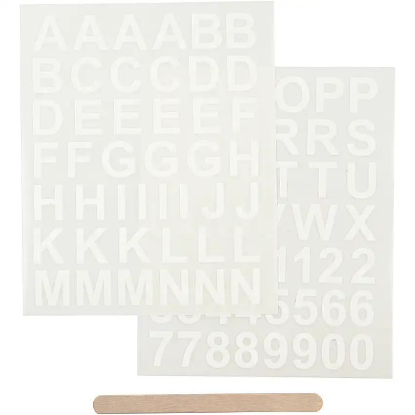 Rub-on-stickers Creativ CompanyBokstäver och SiffrorVit