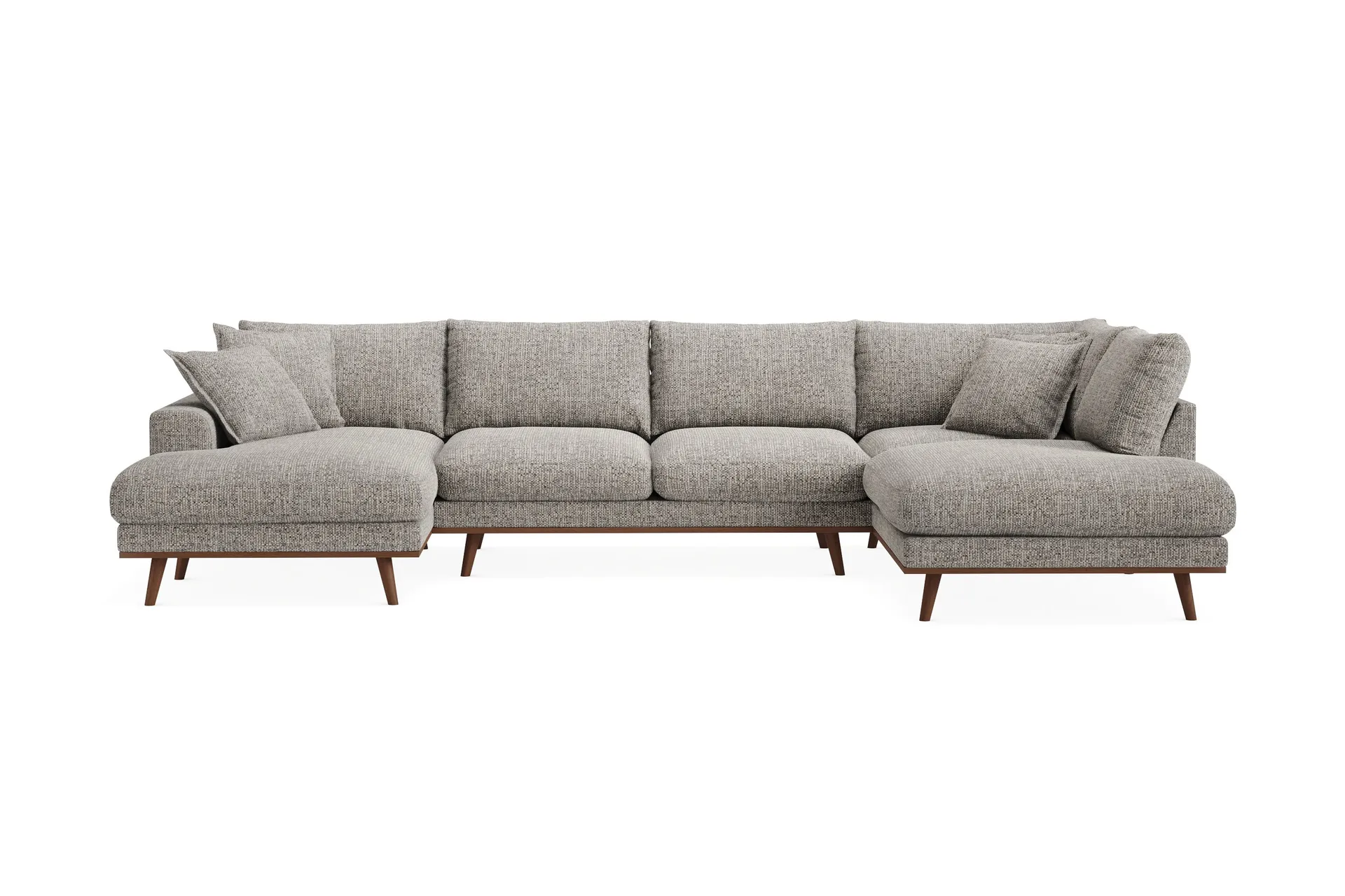 Copenhagen Premium 5-sits Högervänd U-formad Djup Soffa med Divan och Schäslong i Chenille