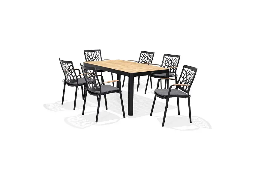 Utomhusmöbelgrupp Lifestyle Garden Portals 161 cm 6 trädskärarstolar