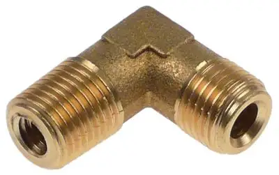 Vinkelstycke Mässing G1: 1/4" G2: 1/4" IG M8