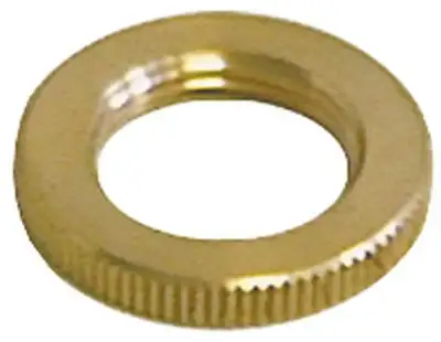 Räfflad mutter Gänga M18x1 Mässing ø 27mm H 4mm
