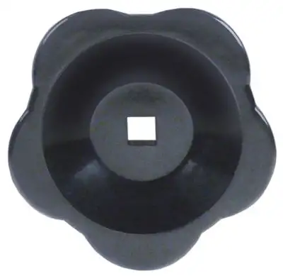 Stjärnhandtag Termoplast ø 80mm svart L 23mm