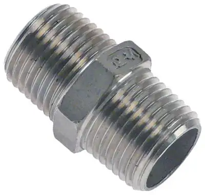 Dubbelnipplar Gänga 1/2" - 1/2" Rostfritt stål