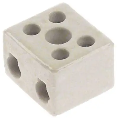 Porslinsklämma H 19mm L 23mm B 21mm 2-polig 10mm²