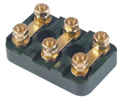 Kopplingspanel Gänga M6 L 70mm B 45mm 3-polig