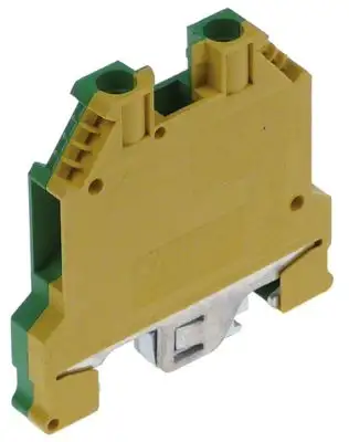 Skenmonterad klämma grön/gul 1-polig 6mm²