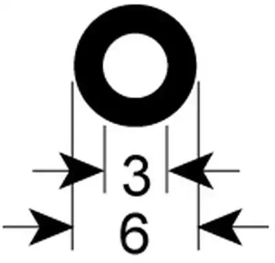 Tätning Silikon ø 6mm ID ø 3mm