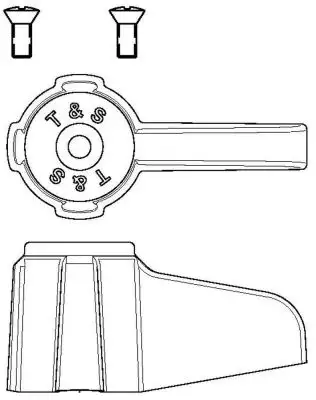 Hantera Ø 32mm H 32mm T & S Axishållare Ø 76mm Markering Röd/blå axellängd H1 50mm