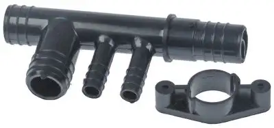 Slanganslutning Plast L 127mm med fäste