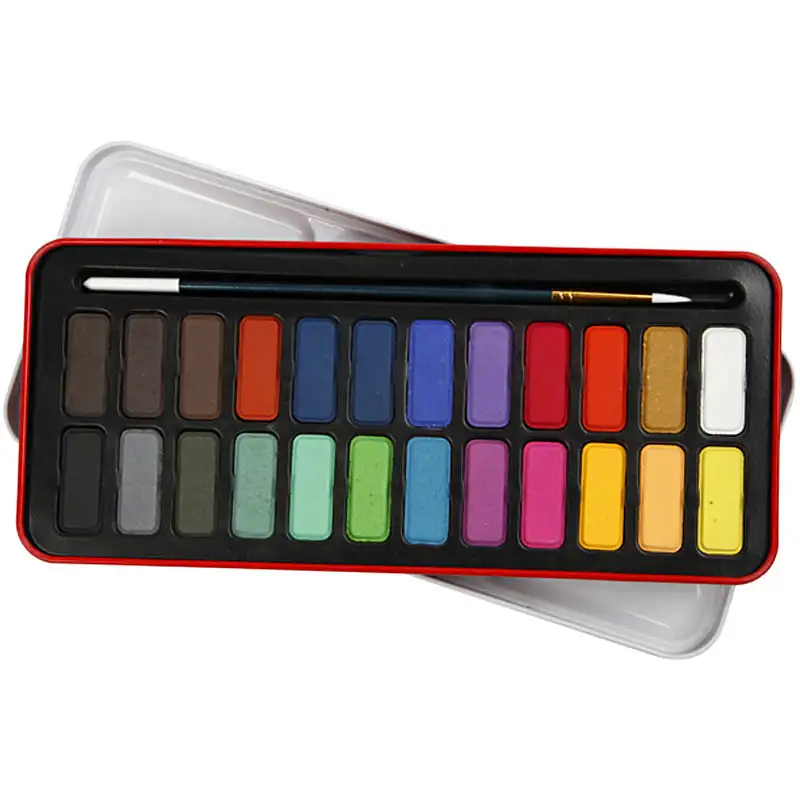 Akvarellset Creativ CompanyMixade Färger Stl 12x30 mm 24 Färg/1 Förp