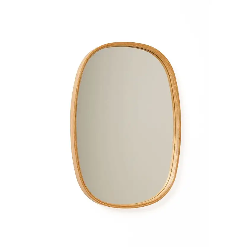 Aranfield Vägghängd Spegel Rektangulär 38 cm Brun/Vit