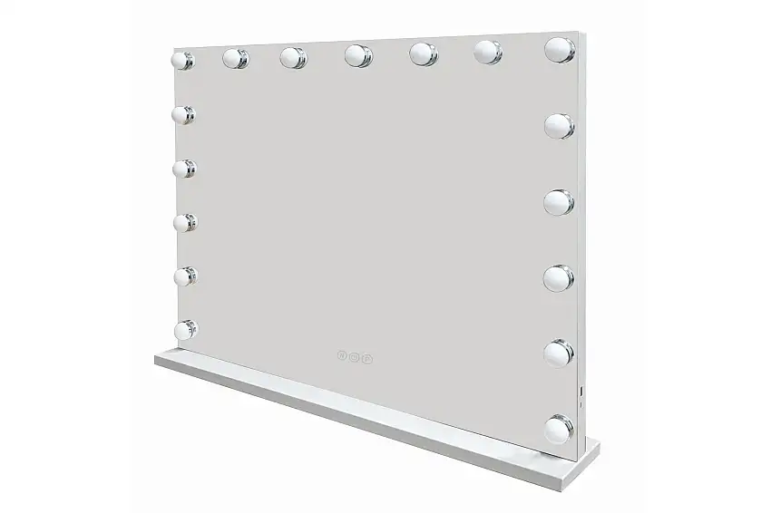 Glow Stor sminkspegel 70 cm med belysning lampor - Hollywood spegel med USB-charging Vit