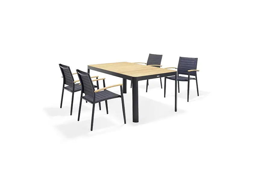 Utomhusmöbelgrupp Lifestyle Garden Portals 161 cm 4 lite carverstolar