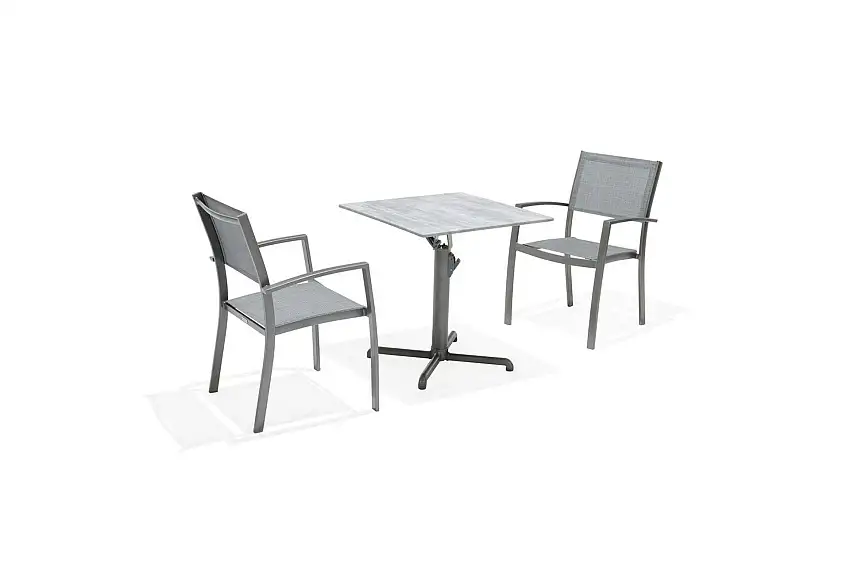 Utomhusmöbelgrupp Lifestyle Garden Solana bistro bord + 2 x stapelbarfotölj