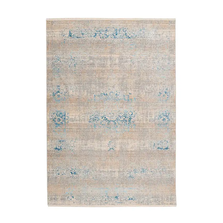 Flatvävd matta D-signStamac lla Grå/Turkos160x230 cm