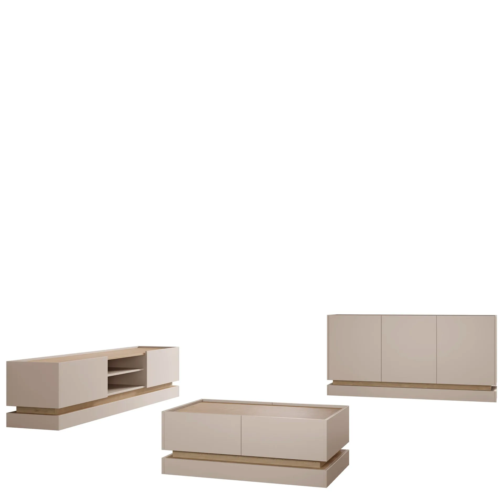 Zelric Möbelset För Vardagsrum Beige