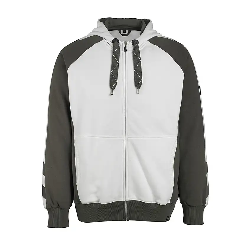 Huvtröja med blixtlås MascotUnique 50509-811Storlek: 3XL, Färg: Vit/mörk Antracit