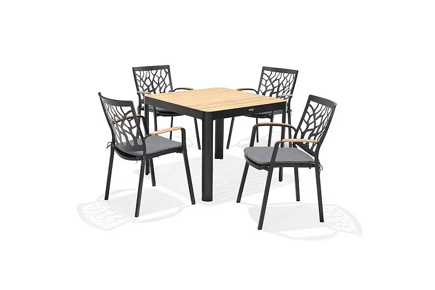 Utomhusmöbelgrupp Lifestyle Garden Portals 95 cm 4 trädskärarstolar