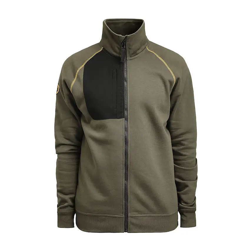 Sweatshirt Jobman5141 Hel-ZipStorlek: M, Färg: Olivgrön