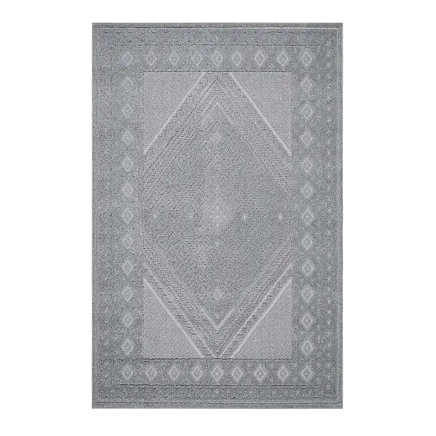 Utomhusmatta KM CarpetsHampton MedaljongGrå, 240x340 cm