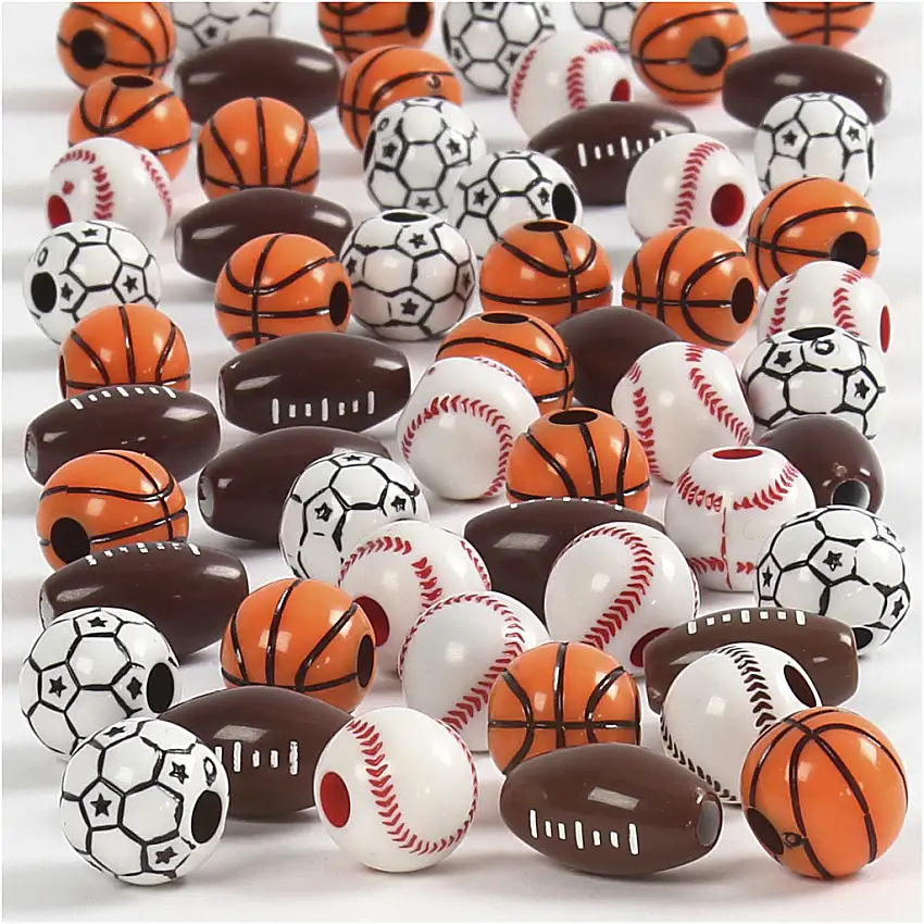Sportpärlor Creativ CompanyMixade Färger Stl 11-15 mm Hålstl 3-4 mm 45 g/1 Förp